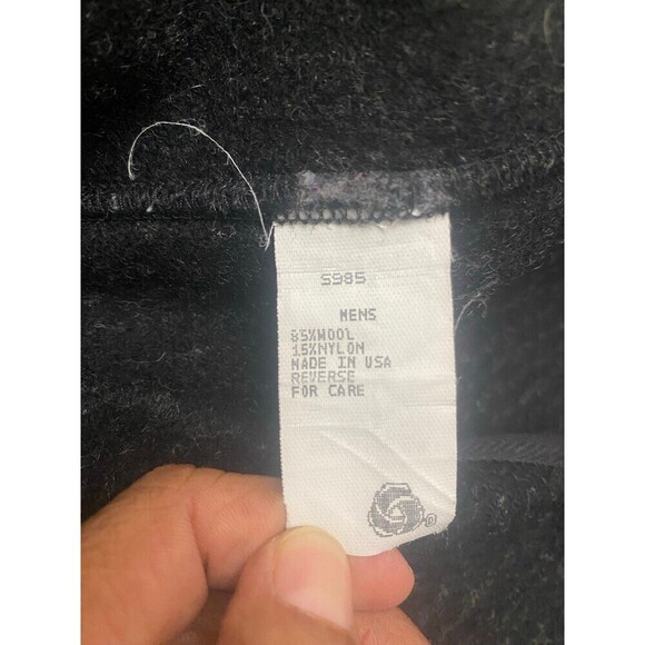 L.L. Bean Men's Wool Full Zip Vest Black Size Large Outdoor Adjustable Back - Picture 9 of 11